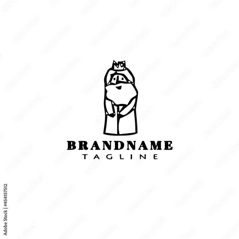 king or sultan cartoon logo template icon black isolated vector king or sultan cartoon logo template icon black isolated vector