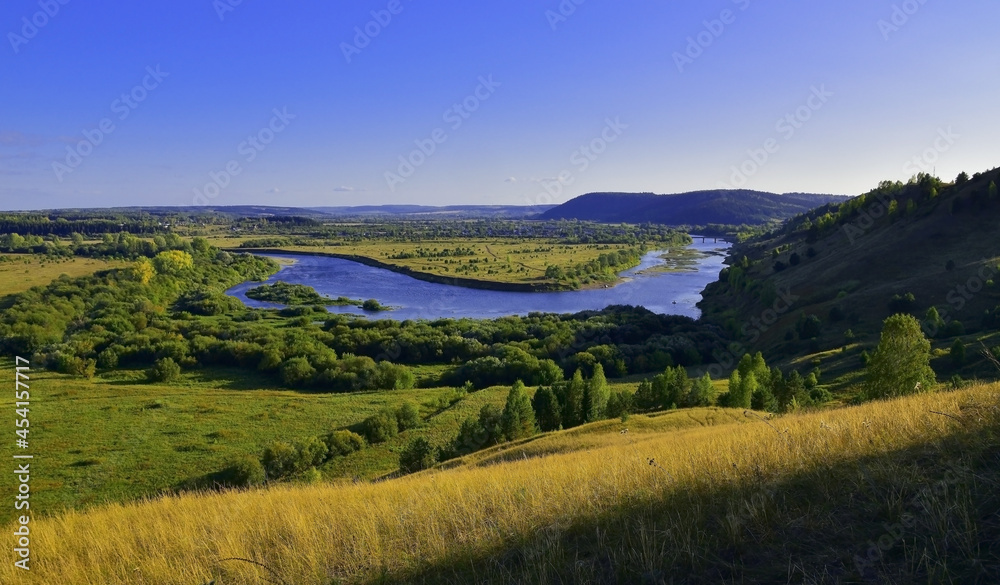 Bend of the Sylva river and the village of Posad
