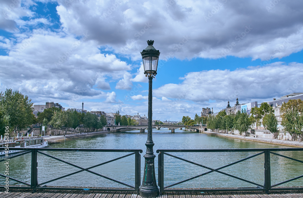 street lamp on the Pont des arts in Paris 