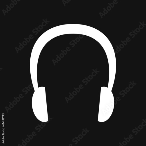 Stencil headphones icon isolated. Vector stock illustration. EPS 10