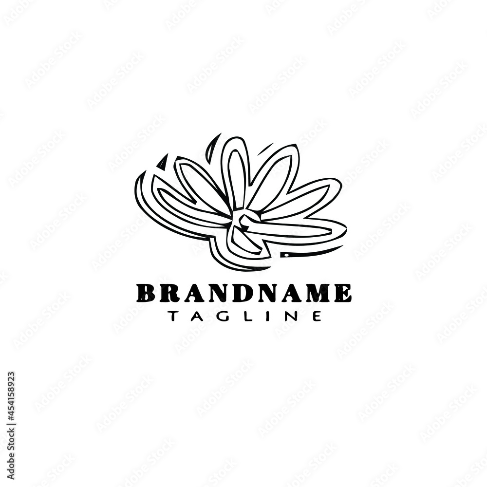 Fototapeta premium cute lotus logo cartoon icon illustration