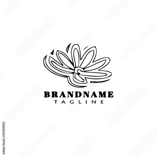 cute lotus logo cartoon icon illustration