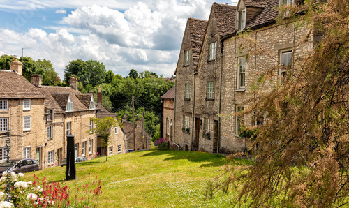 View of typical buildings in the Cotswold Market Town of Tetbury, Gloucestershire, England, United Kingdom photo