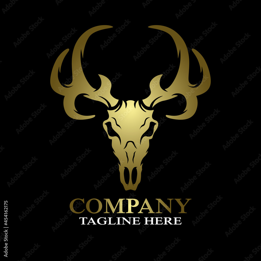 Fototapeta premium Modern deer skull logo. Vector illustration