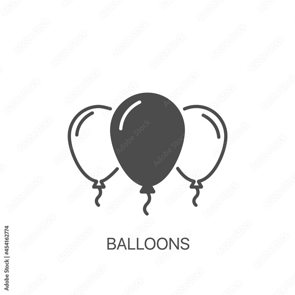 Three Balloons vector icon. Vector sign for mobile app and web sites