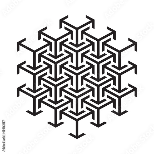 multidimensional structure  ,  illustration of endless and interdependent possibilities