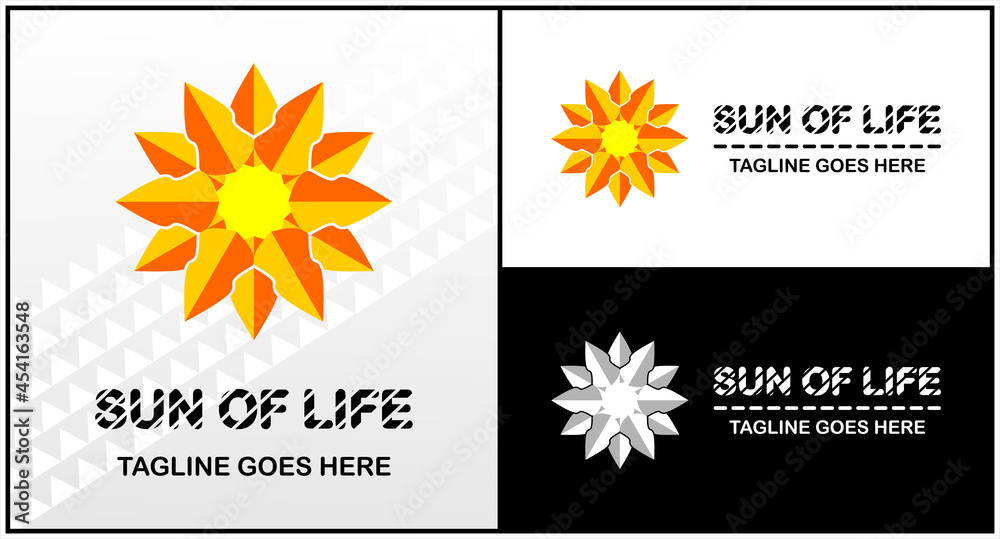 Vector design elements for your company logo, logo for groups or individuals, spiky flower fire tribal sun logo, modern, simple and minimalist logotype, matches the logo you want