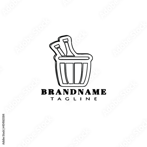 bottle in a waste basket logo icon design template vector illustration