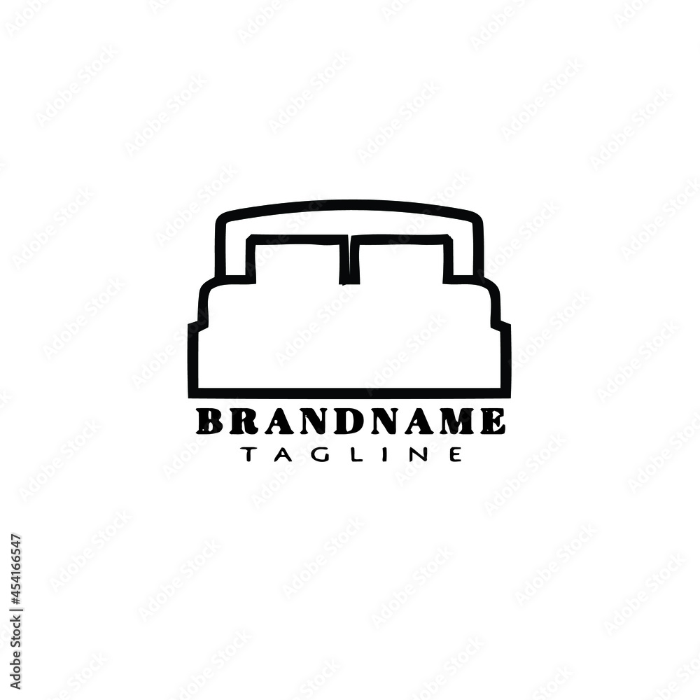 bed logo cartoon logo icon design template cute isolated vector illustration