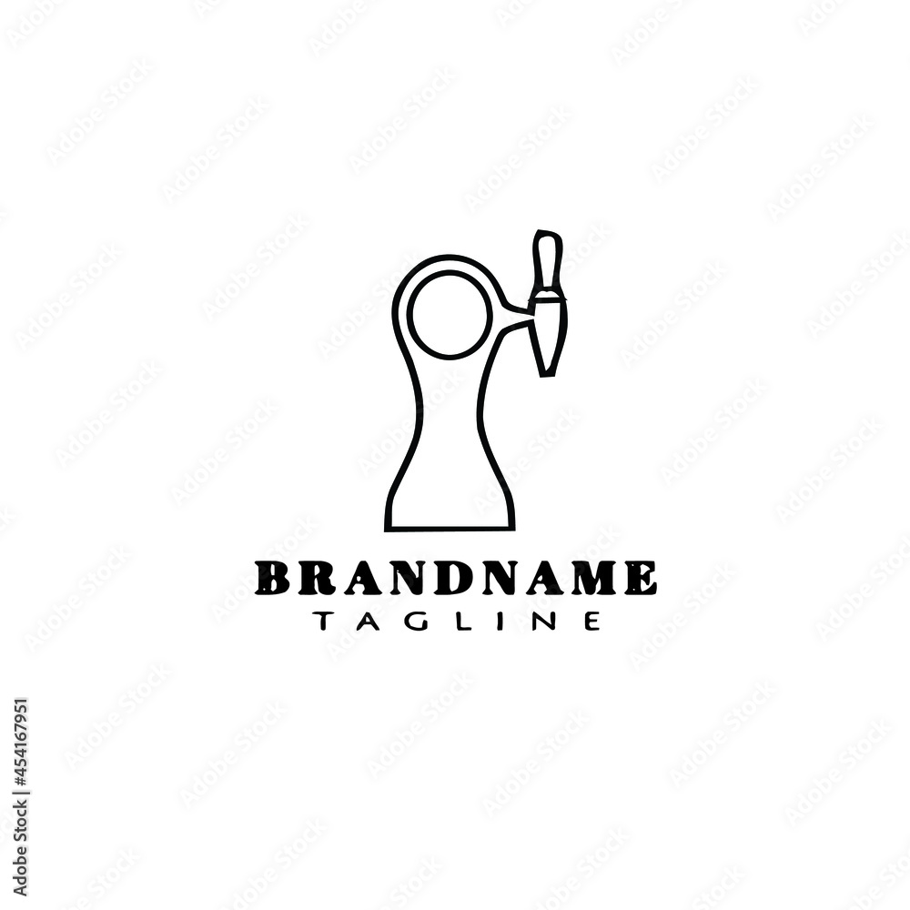 beer pump cartoon logo icon design template black isolated vector illustration beer pump cartoon logo icon design template black isolated vector illustration
