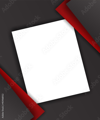 Modern geometric background for Business presentation overlap layer with red, white and black color. Vector.