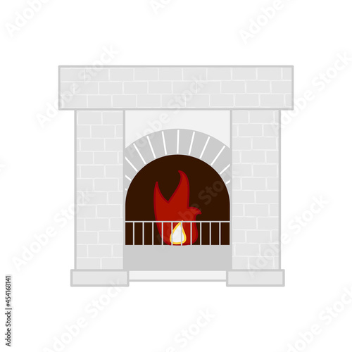 fireplace flat vector illustration isolated