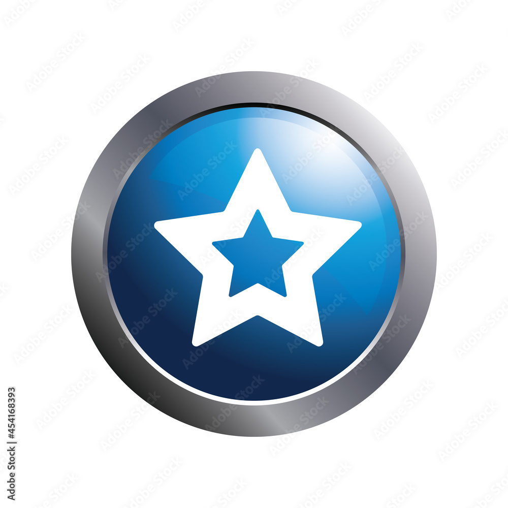 Star icon on blue circle for button. Vector illustration. Star icon on blue circle for button. Vector illustration.