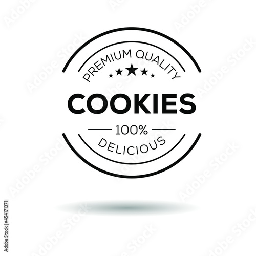 Creative (cookies) logo template, cookies sticker, vector illustration.