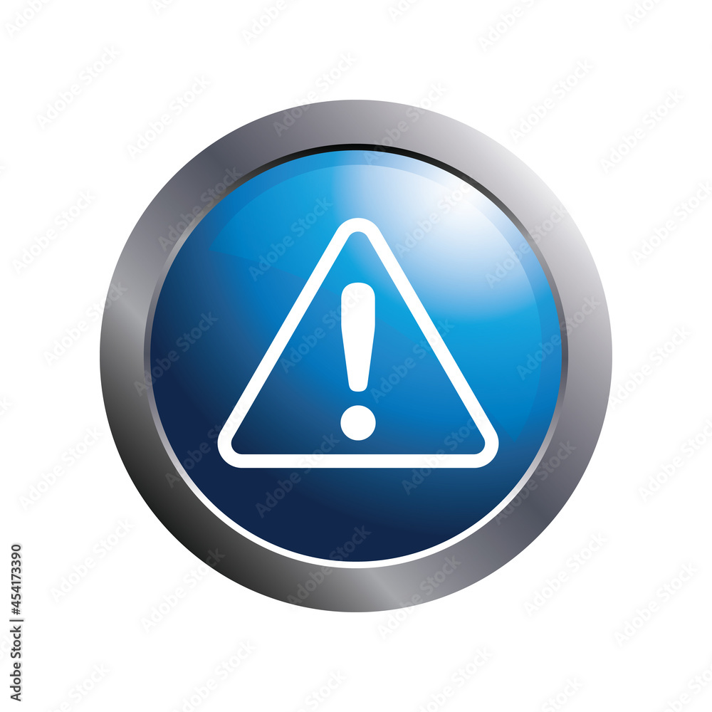 Simple warning icon and blue glossy circle for web button. Simple warning icon and blue glossy circle for web button.