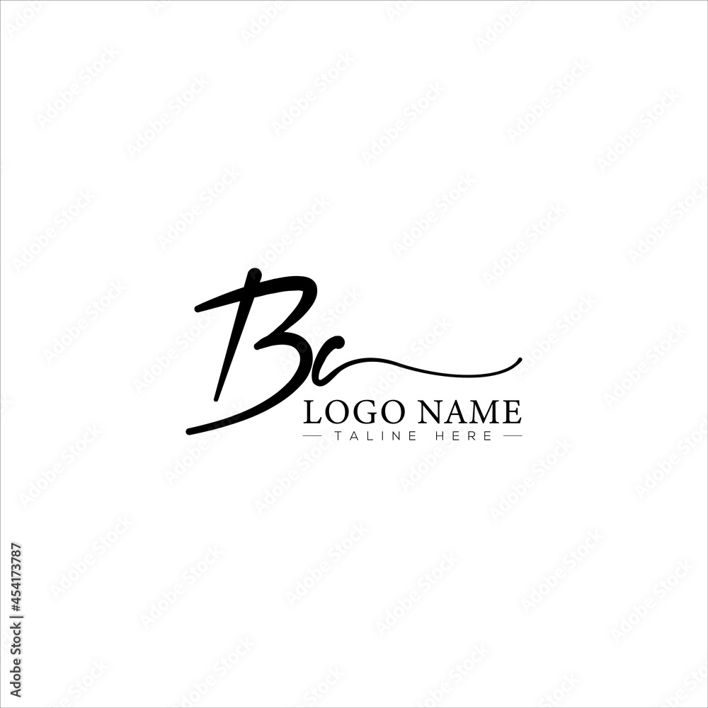 letter bc or cb minimalist feminine handwriting logo. B C handwriting logo with a beautiful template letter bc or cb minimalist feminine handwriting logo. B C handwriting logo with a beautiful template