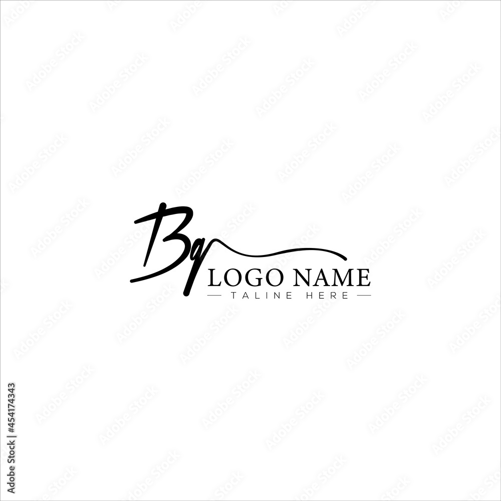 B Q BQ initial handwriting logo template. signature logo concept. Hand drawn Calligraphy lettering illustration. B Q BQ initial handwriting logo template. signature logo concept. Hand drawn Calligraphy lettering illustration.
