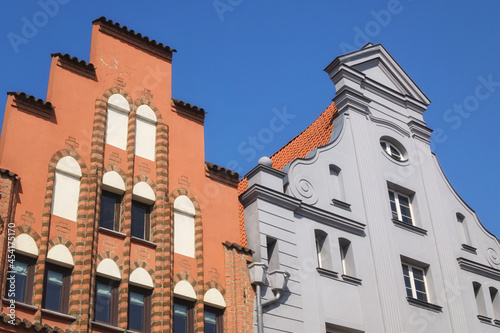 Wismar - Giebel in der historischen Altstadt, Mecklenburg-Vorpommern, Deutschland, Europa