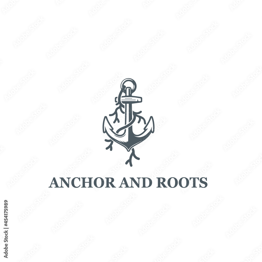 Anchor and roots logo design Anchor and roots logo design