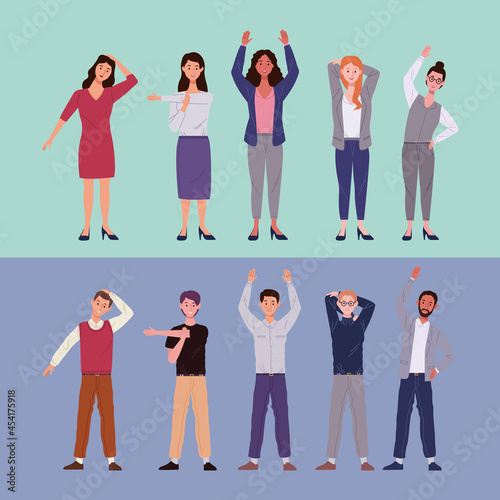 ten persons in active break