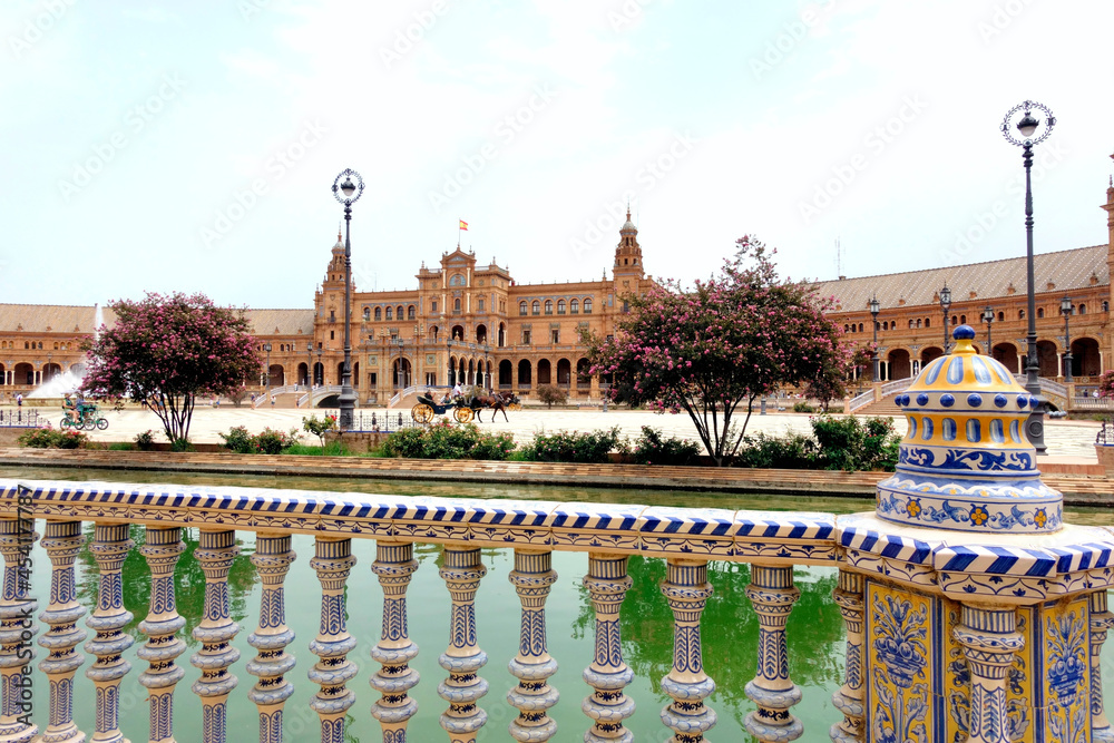 Naklejka premium Plaza de Espana in Malaga, Spain