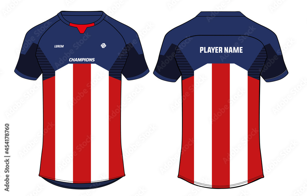 Sports Tshirt Jersey Design Concept Vector Template Football Jersey Concept  With Front And Back View For