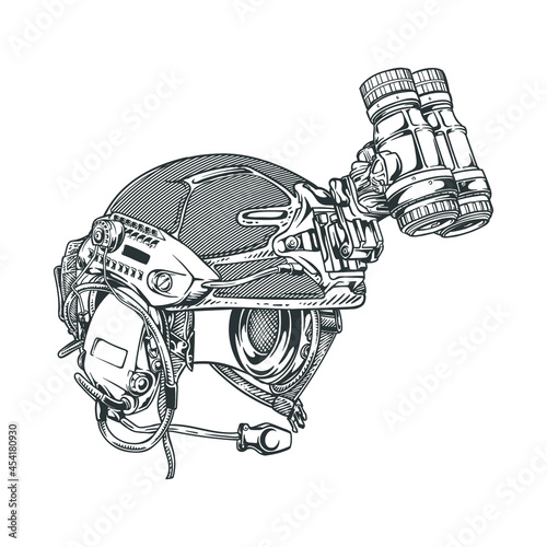 detailed soldier helmet drawing vector
