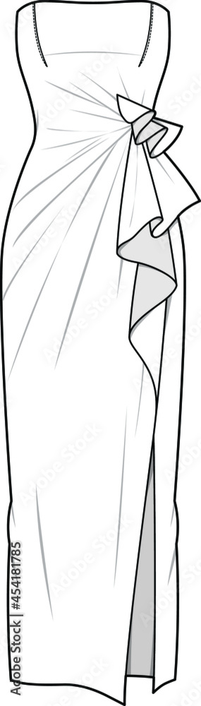 Wrap Dress flat sketch : HYDNSTUDIO