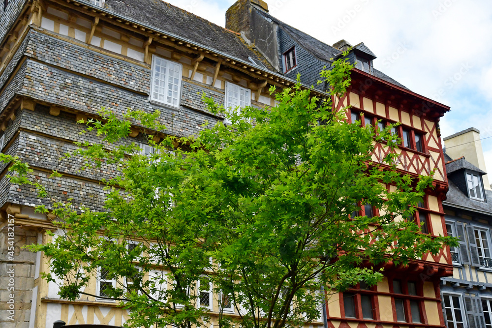 Quimper, France - may 16 2021 : picturesque city centre
