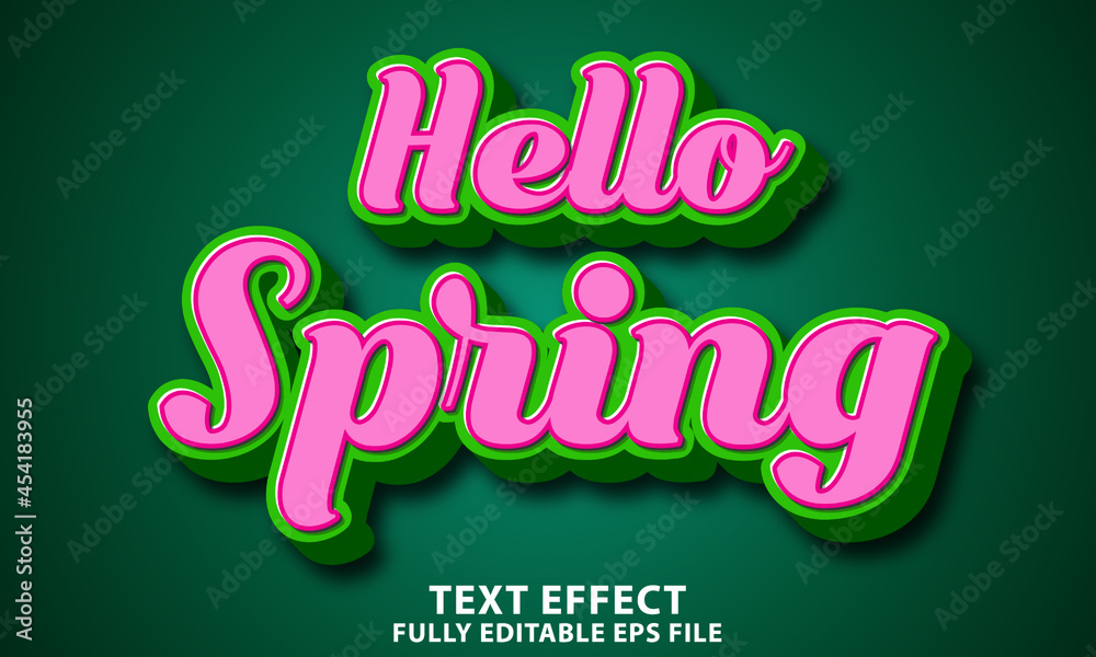 Fototapeta premium Hello spring text effect
