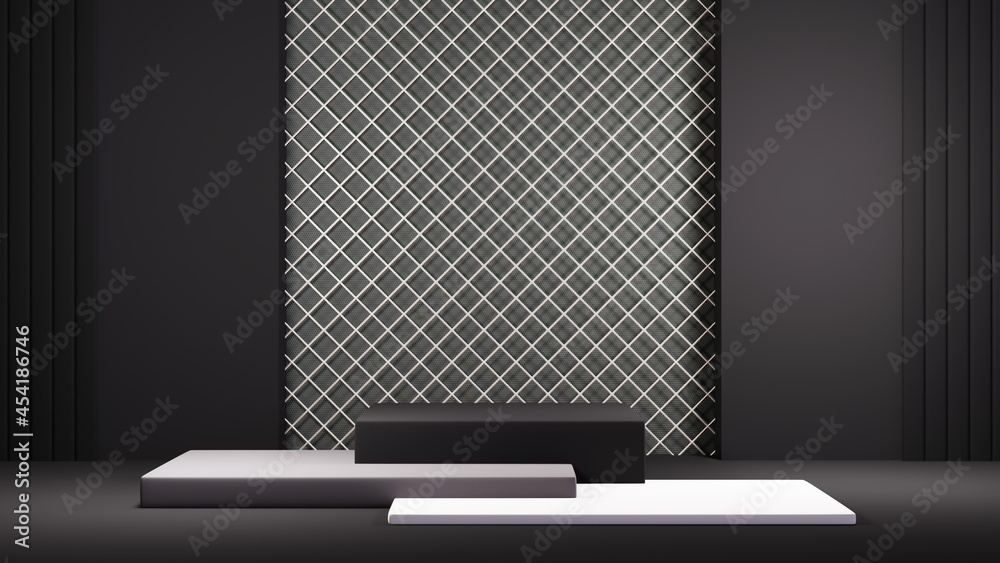 3D rendering of Podium background for displaying the skin cream cosmetics decorations. Mockup background for show product. 3D rendering of Podium background for displaying the skin cream cosmetics decorations. Mockup background for show product.