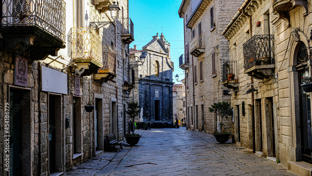 Fototapeta premium detail, streets and architecture of Tempio Pausania, Sardinia, Italy