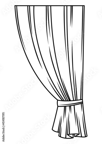 Curtains of theater stage. Template for theatrical performance, movie house or presentation.