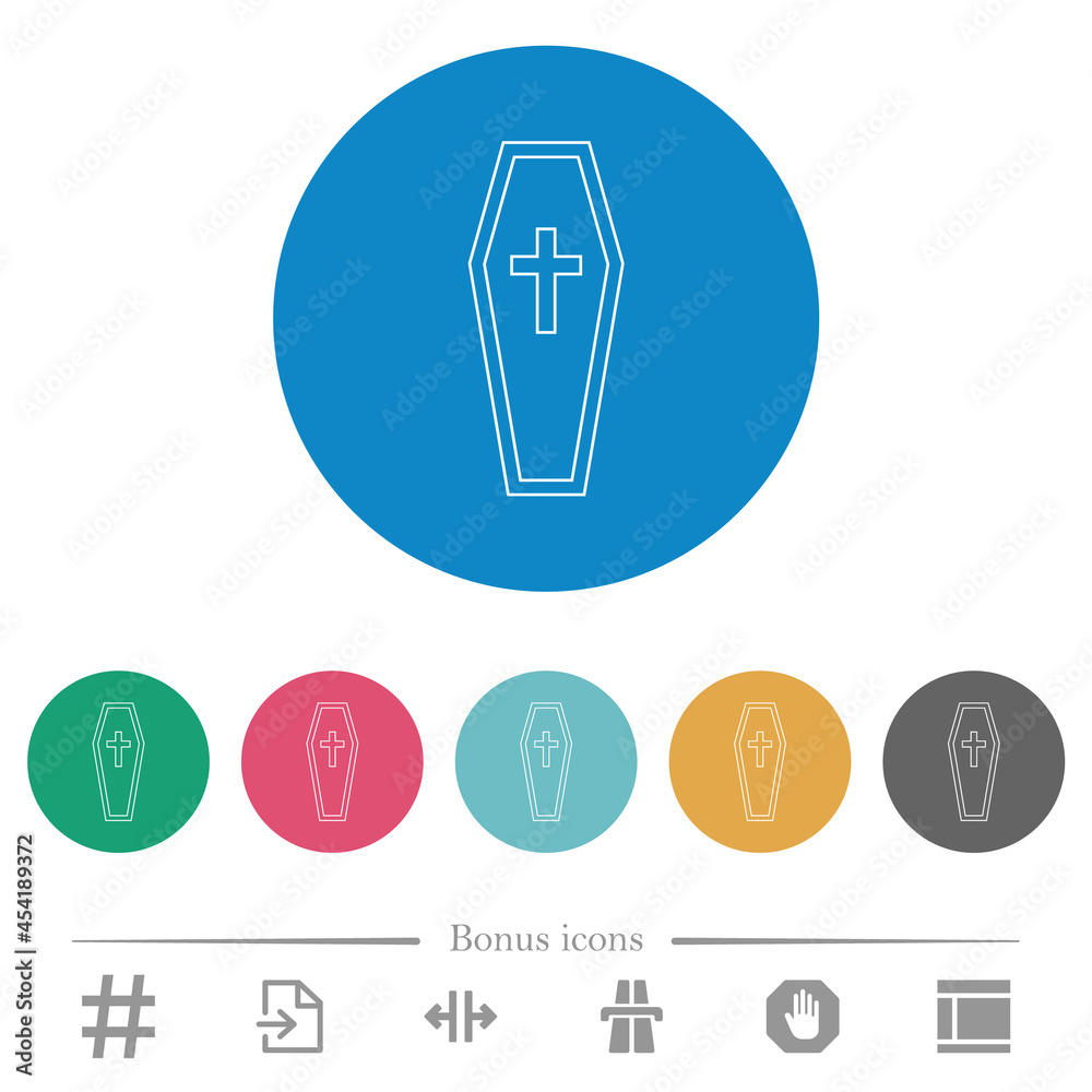 Coffin outline flat round icons Coffin outline flat round icons