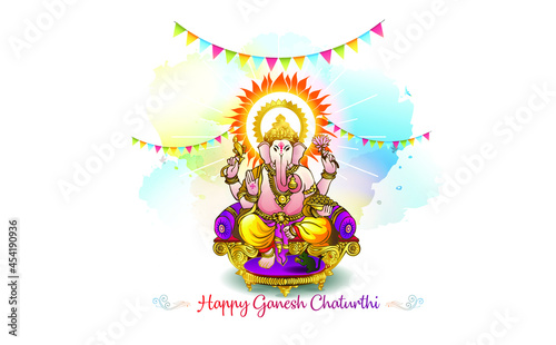 Happy Ganesh Chaturthi festival background vector illustration