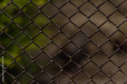 Cage with iron net and fence in ZOO garden