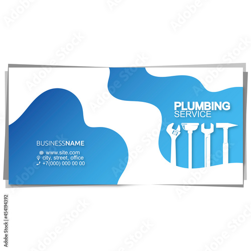 Plumbing business card for repair and service