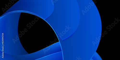 Abstract background of curved volumetric surfaces in blue colors