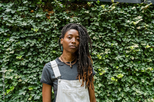 Portrait of stylish young woman outdoors