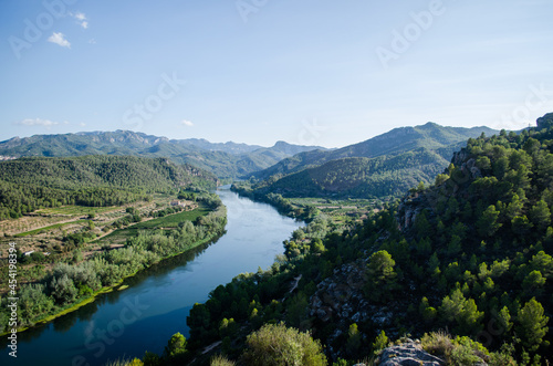 Landscape of a river between mountains