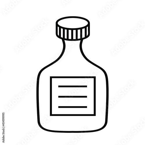 Medicine bottle web icon. Vector illustration isolated on white.