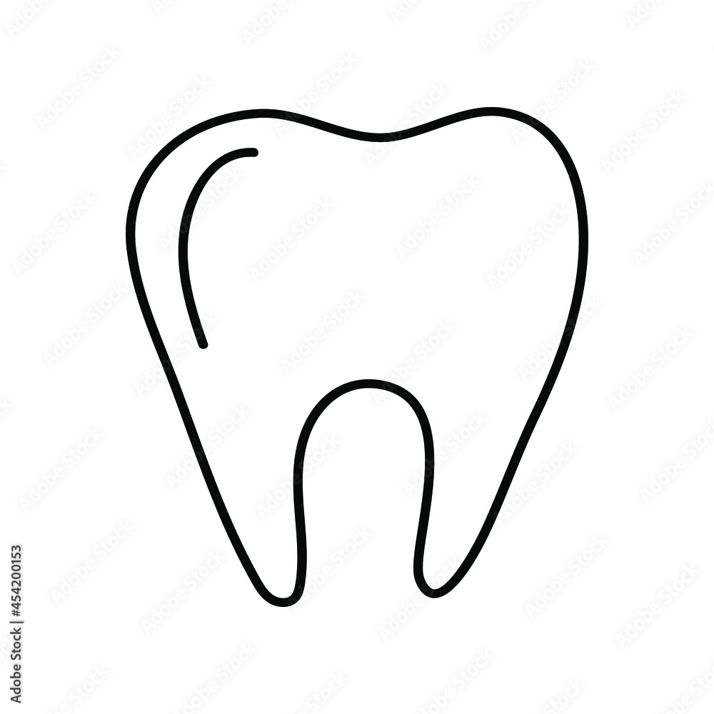 Healthy tooth linear icon. Vector illustration isolated on white. Healthy tooth linear icon. Vector illustration isolated on white.