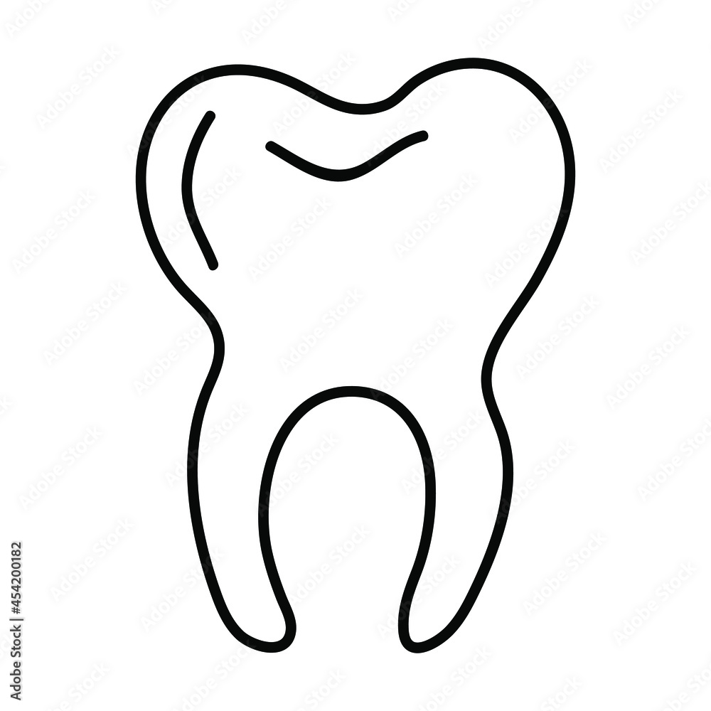 Healthy tooth linear icon. Vector illustration isolated on white. Healthy tooth linear icon. Vector illustration isolated on white.