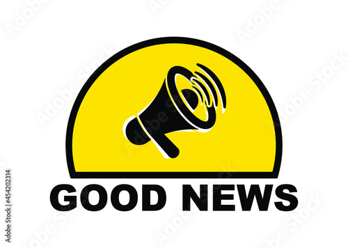 good news megaphone sign on white background