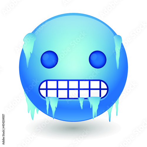 Cold Emoji Icon Illustration Sign. Freezing Vector Symbol Emoticon Design Vector Clip Art.