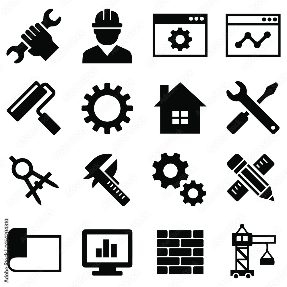 set of engineering icons, llustration. collections of engineering icons concept isolated