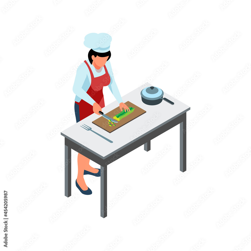 Isometric Cook Icon Isometric Cook Icon