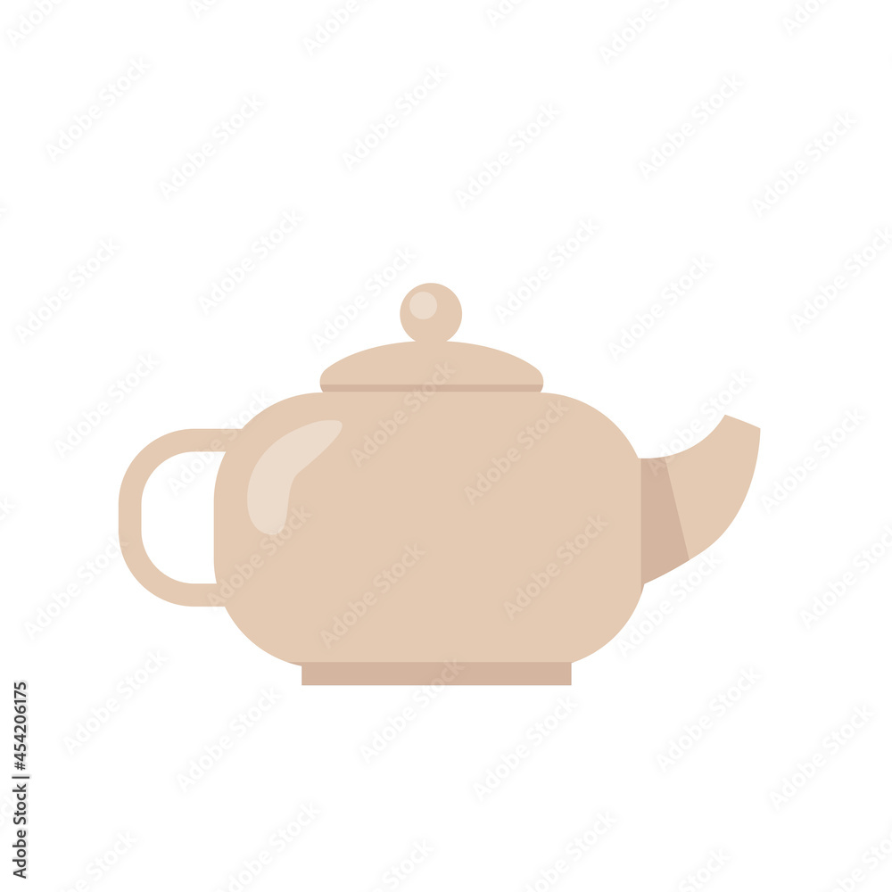 Vector ceramic teapot isolated on a white background.