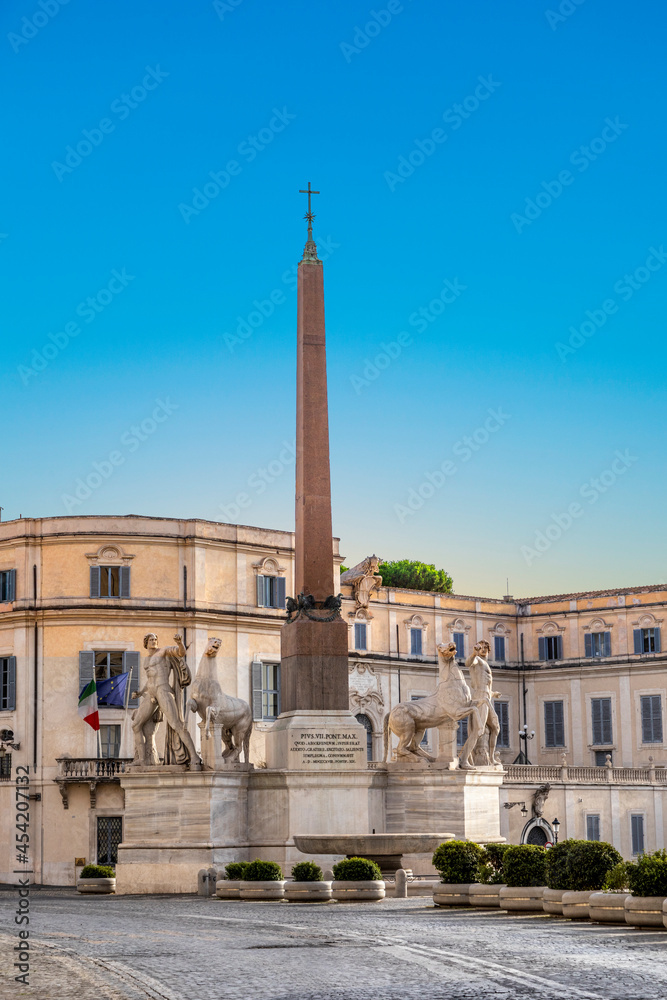 The Piazza del Quirinale with the Fountain of Dioscuri in Rome, Lazio