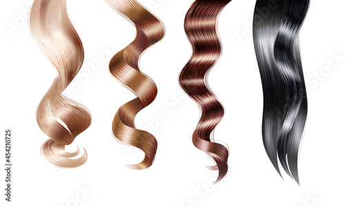 Hair Strands Realistic Set